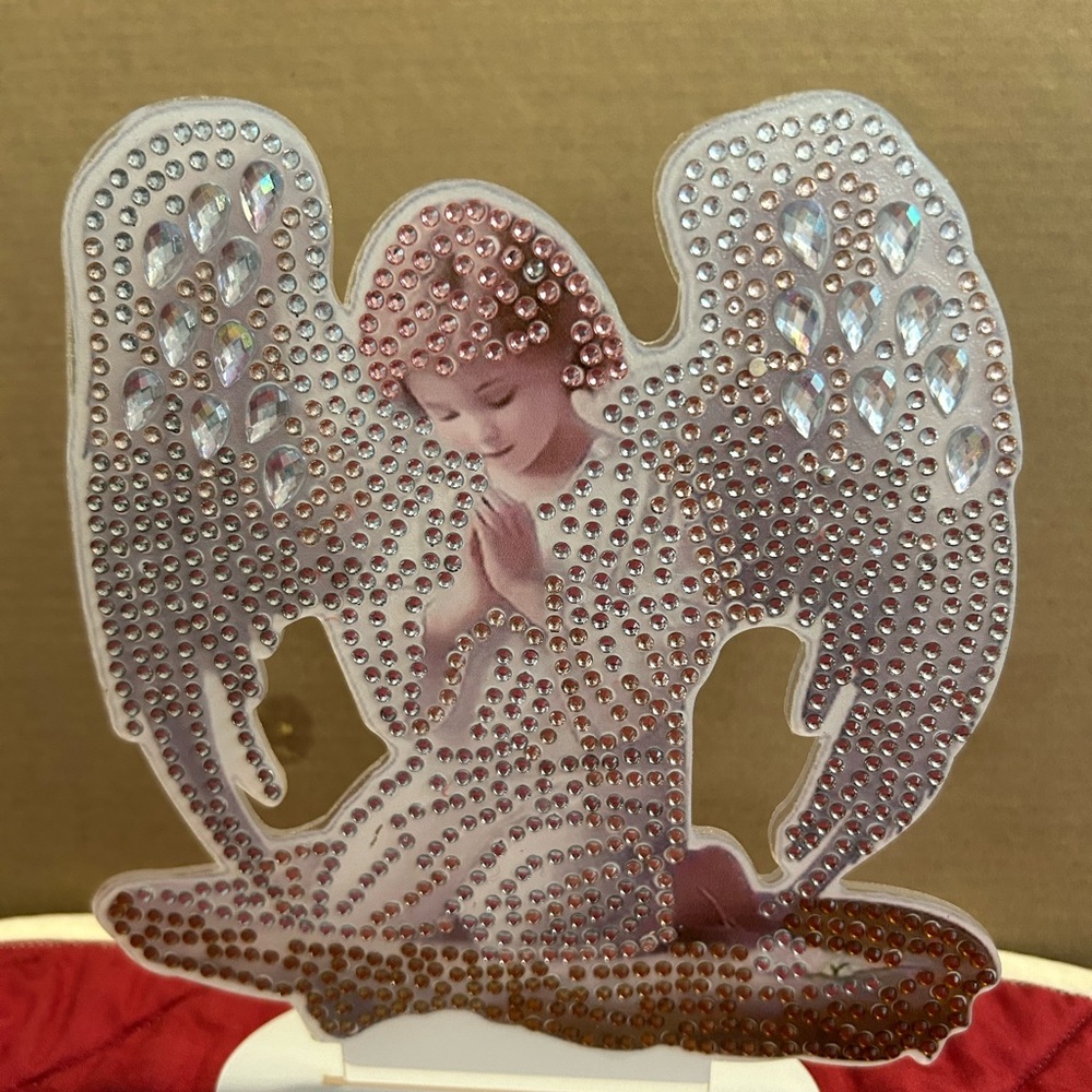 Sparkling Angel Figurine with Rhinestones Silent Prayer